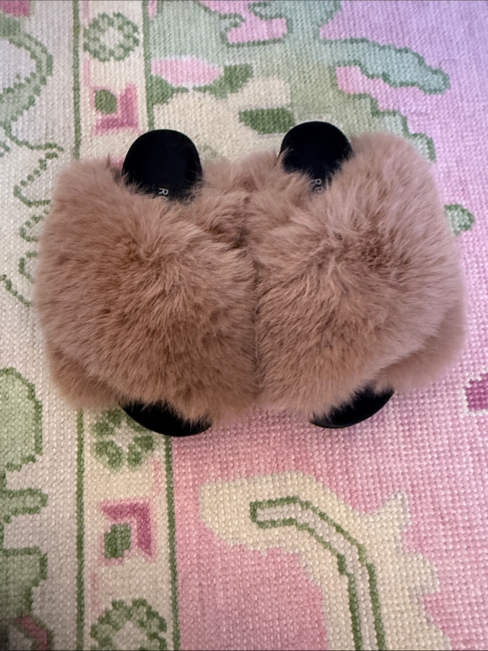 Roam Slides in Rose/Taupe - Cozy Furry Slides